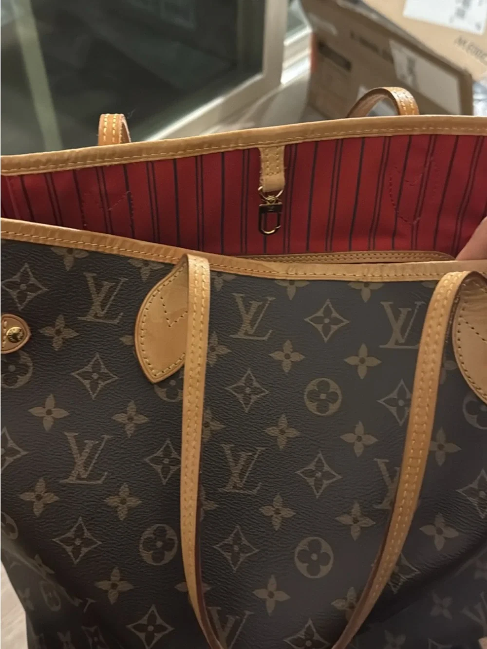 Louis Vuitton Brown Monogram Neverfull Tote